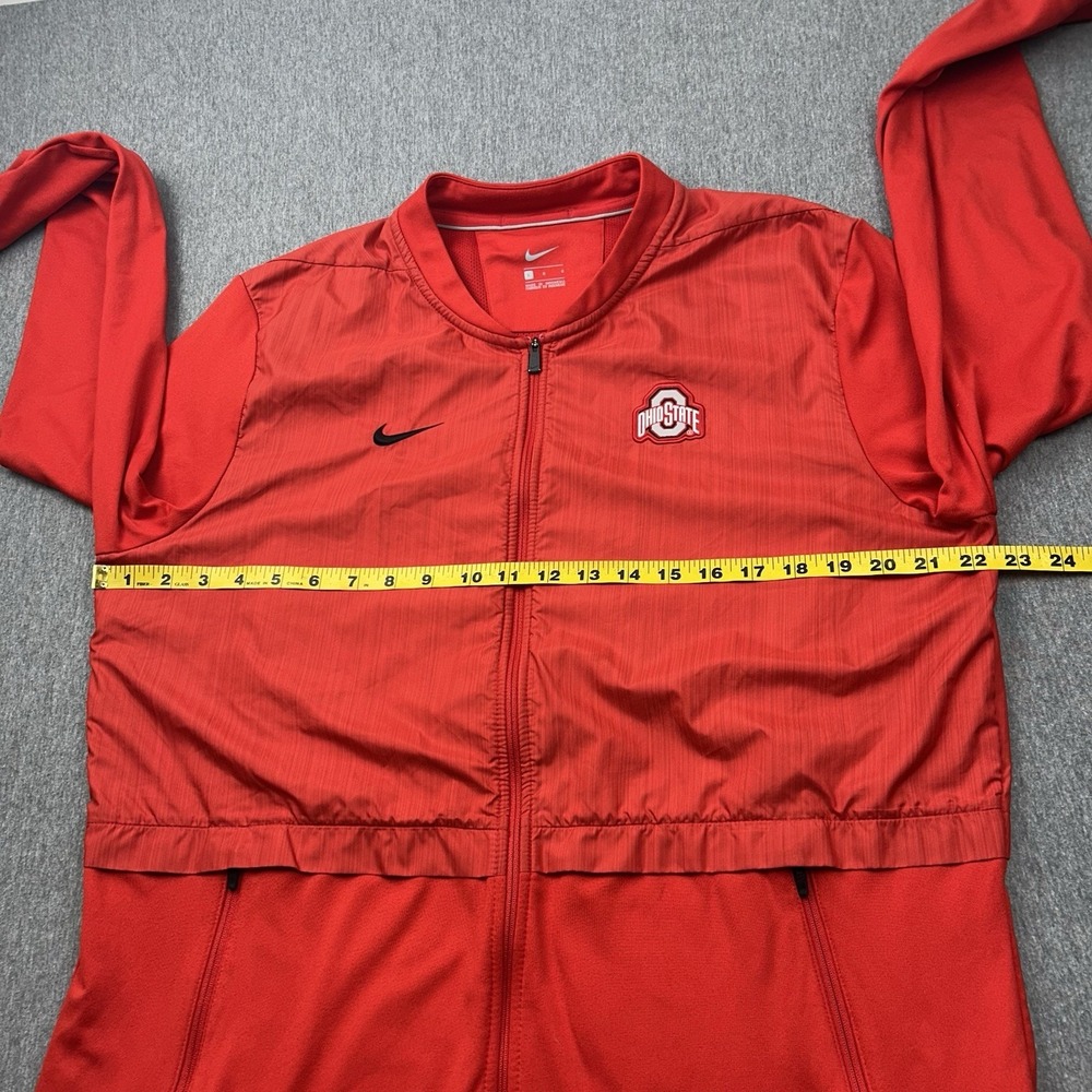NIKE Ohio State Buckeyes Full Zip Jacket Mens Large‎ Red Windbreaker Block O - Picture 11 of 16